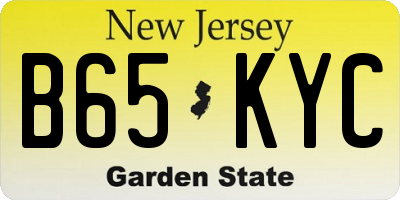 NJ license plate B65KYC