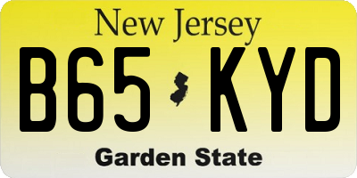 NJ license plate B65KYD