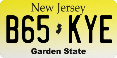 NJ license plate B65KYE