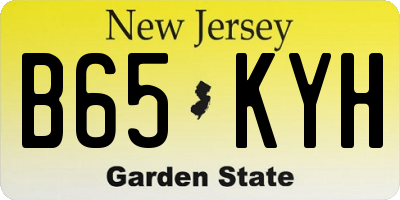 NJ license plate B65KYH