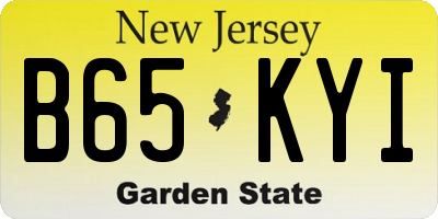 NJ license plate B65KYI