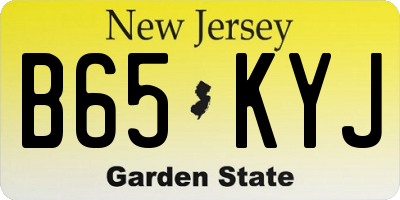 NJ license plate B65KYJ