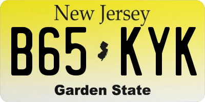 NJ license plate B65KYK