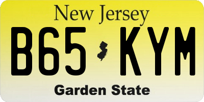 NJ license plate B65KYM