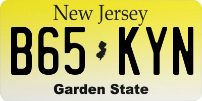 NJ license plate B65KYN