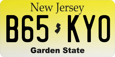 NJ license plate B65KYO