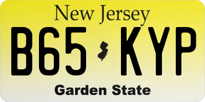 NJ license plate B65KYP
