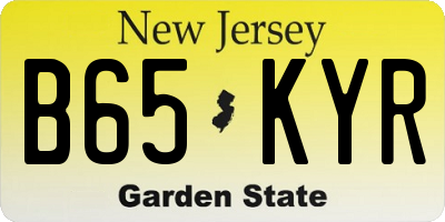 NJ license plate B65KYR