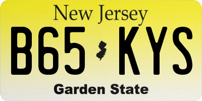 NJ license plate B65KYS
