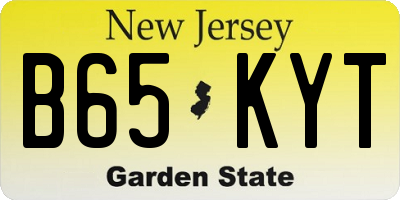 NJ license plate B65KYT