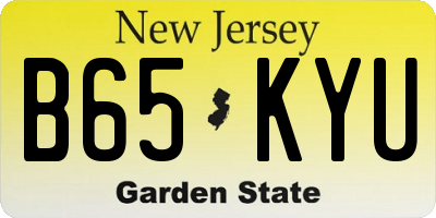 NJ license plate B65KYU