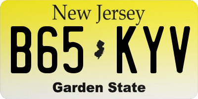 NJ license plate B65KYV