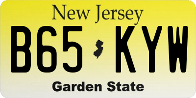 NJ license plate B65KYW