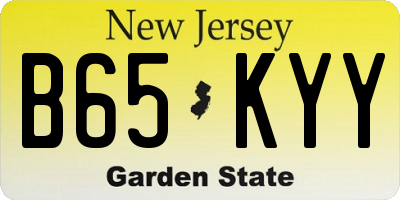 NJ license plate B65KYY
