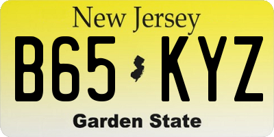 NJ license plate B65KYZ