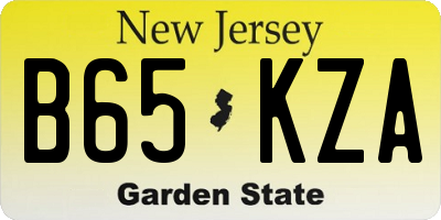 NJ license plate B65KZA