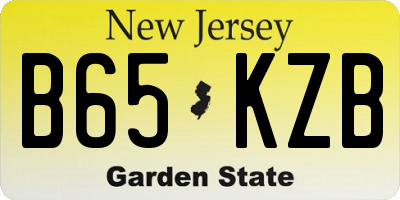 NJ license plate B65KZB