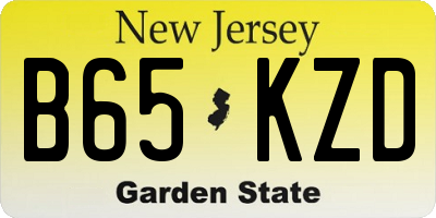 NJ license plate B65KZD