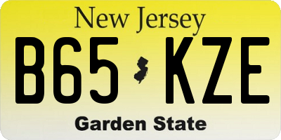 NJ license plate B65KZE