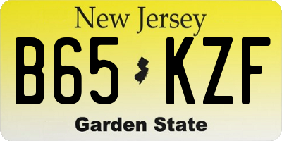NJ license plate B65KZF