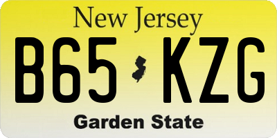 NJ license plate B65KZG