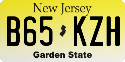 NJ license plate B65KZH