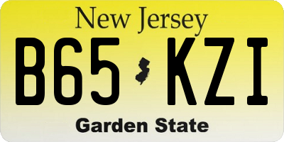 NJ license plate B65KZI