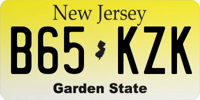 NJ license plate B65KZK