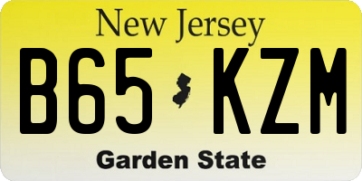 NJ license plate B65KZM