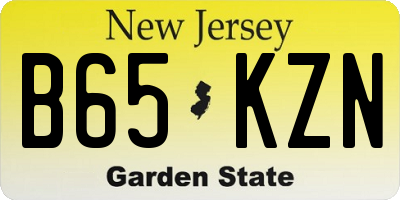 NJ license plate B65KZN