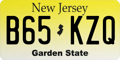 NJ license plate B65KZQ