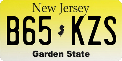 NJ license plate B65KZS