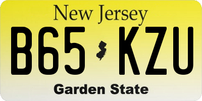 NJ license plate B65KZU