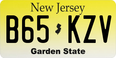 NJ license plate B65KZV