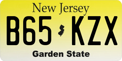 NJ license plate B65KZX