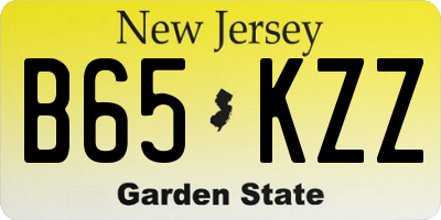 NJ license plate B65KZZ