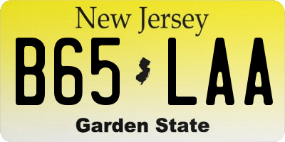 NJ license plate B65LAA