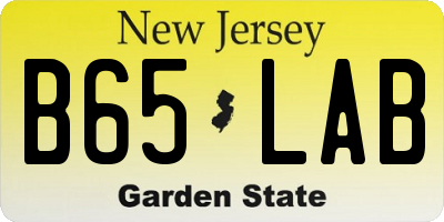 NJ license plate B65LAB
