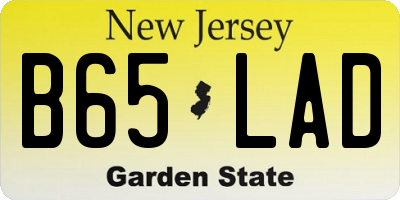 NJ license plate B65LAD
