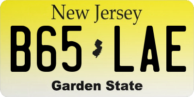 NJ license plate B65LAE