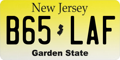 NJ license plate B65LAF