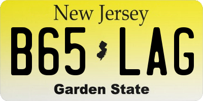 NJ license plate B65LAG