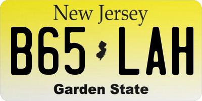 NJ license plate B65LAH