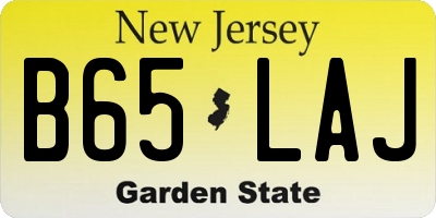 NJ license plate B65LAJ