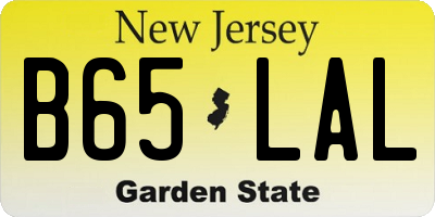 NJ license plate B65LAL