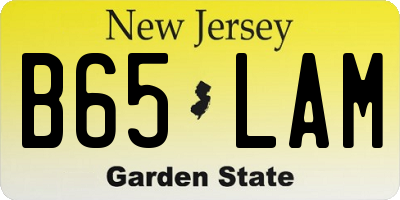 NJ license plate B65LAM