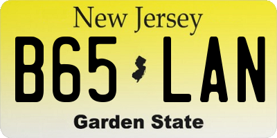 NJ license plate B65LAN