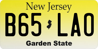 NJ license plate B65LAO