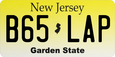 NJ license plate B65LAP