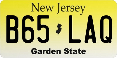 NJ license plate B65LAQ